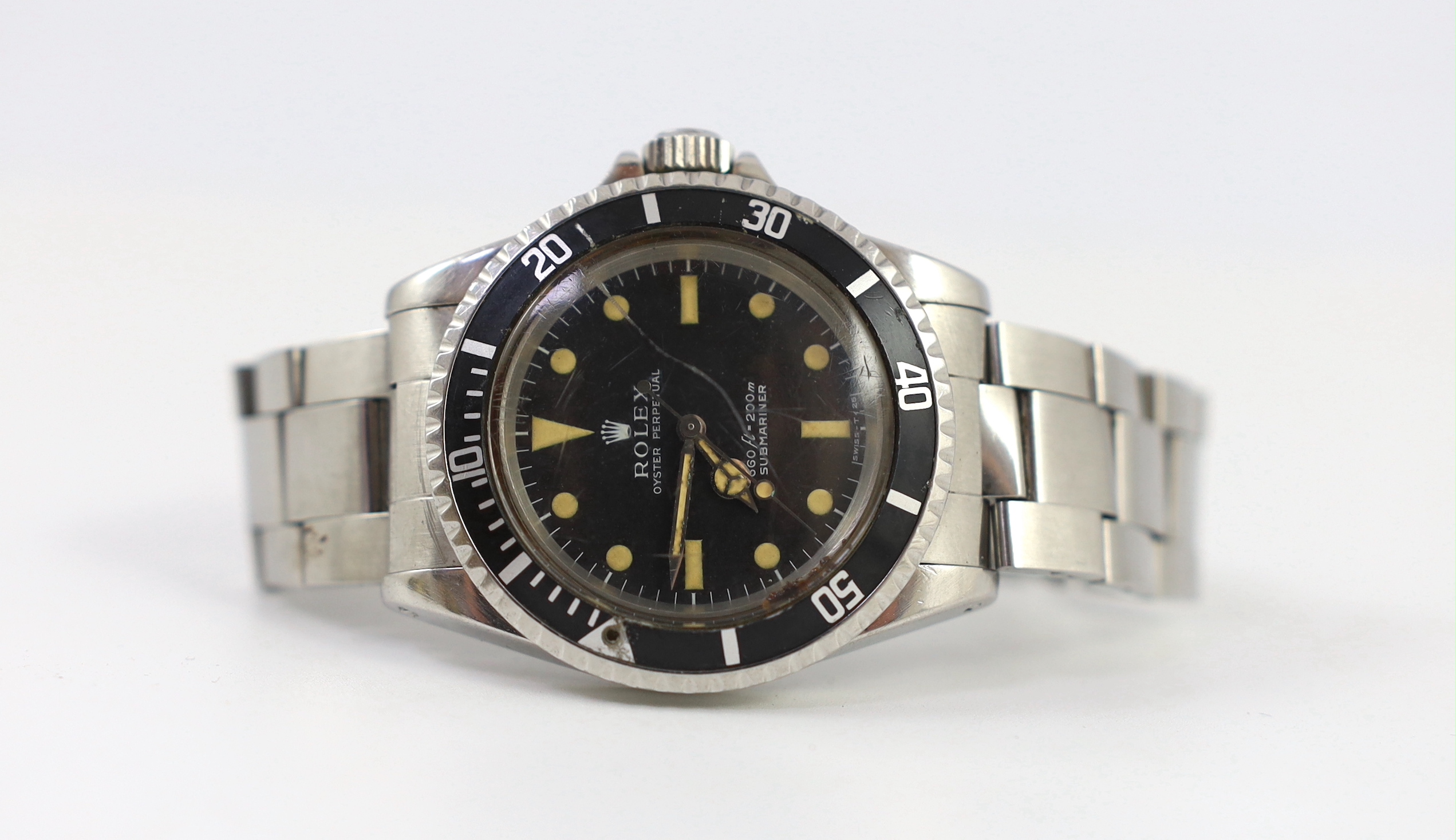 A gentleman's early 1970's stainless steel Rolex Oyster Perpetual Submariner wrist watch